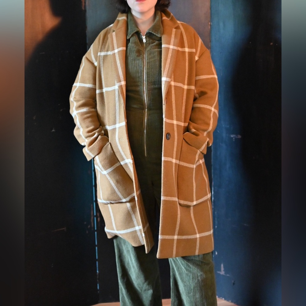 Tan Plaid Men's Coat